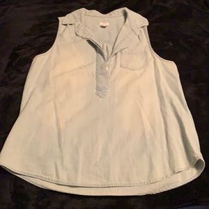 Chambray sleeveless J. Crew top